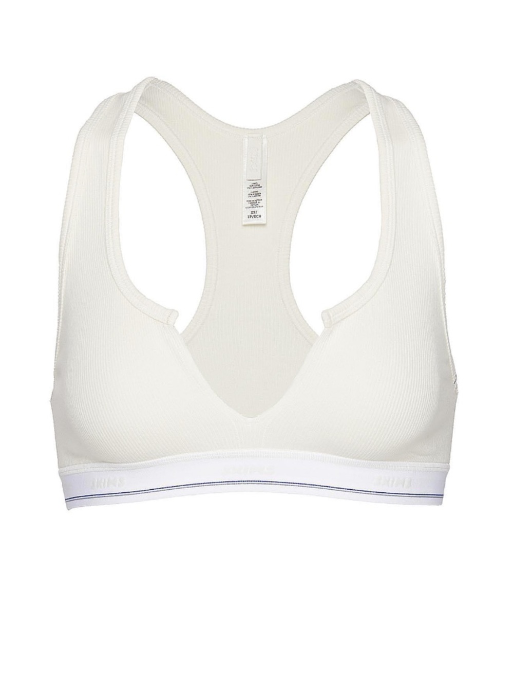 SKIMS, COTTON RIB SPLIT NECK RACERBACK BRALETTE, Marble, Small, NWT!!
